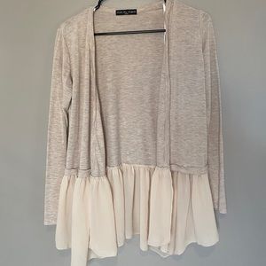 Cream Ruffle Cardigan